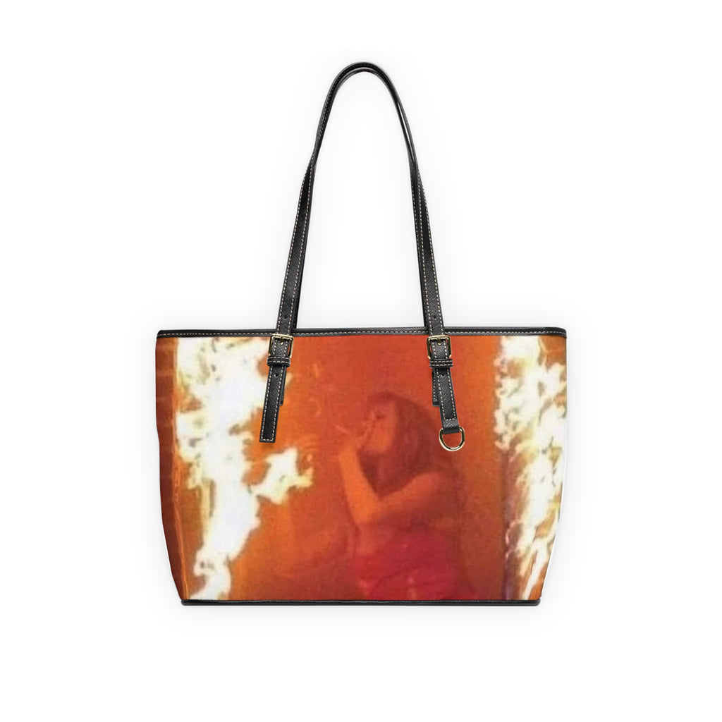 SHE'S ON FIRE Leather Shoulder UNISEX Bag (ITS HOT IN HELL)